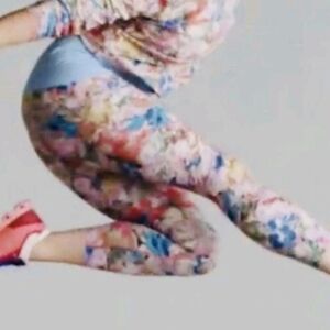 RARE Lululemon Seawheeze 2018 Fast And Free Coral Floral Cherry Blossom Tights
